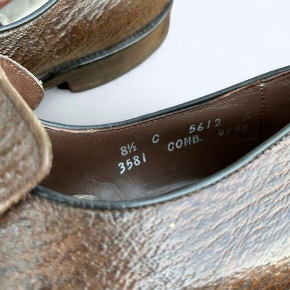 Vintage 70s Allen Edmonds Ostendo Lisbon II Shark Skin Monk Strap Shoes 8.5 C main image 12